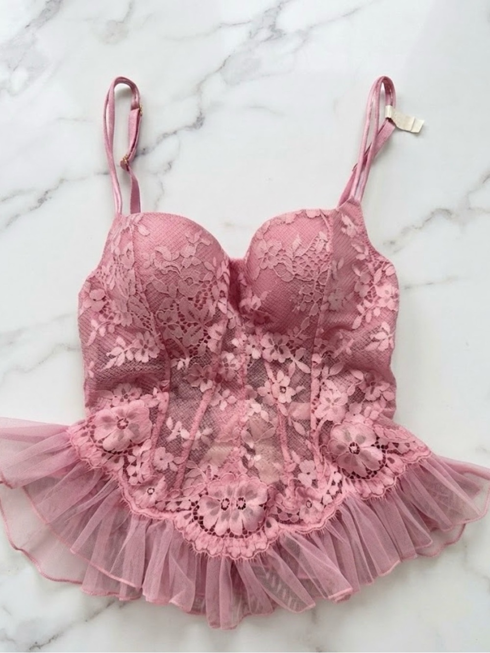 Victoria’s Secret Dare to Dream Lace Ruffle Bra Top